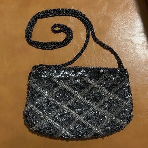 Vintage Navy Sequin Evening Bag